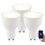 Luminea 3er-Set WLAN-LED-Lampen GU10, komp. mit Alexa, warmweiß, 4,5 Watt, A+ Luminea WLAN-LED-Lampen GU10 weiß