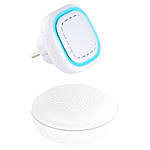 VisorTech Funk-Warnsystem WMS-250.wg: WLAN-Gateway mit 1 Wasser-Melder VisorTech WLAN-Frühwarn-Systeme mit Funk-Wassermeldern