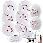 VisorTech 10er-Set WLAN-Rauch- & Hitzemelder mit weltweiter App-Benachrichtigung VisorTech WLAN-Rauch- & Hitzemelder mit weltweiter App-Benachrichtigung
