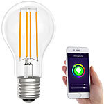 Luminea Home Control LED-Filament-Lampe, komp. zu Amazon Alexa & Google Assistant, 2700 K Luminea Home Control WLAN-LED-Filament-Lampe E27 weiß