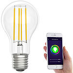 Luminea Home Control LED-Filament-Lampe, komp. zu Amazon Alexa & Google Assistant, 6500 K Luminea Home Control WLAN-LED-Filament-Lampe E27 weiß