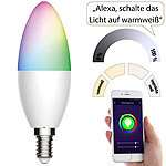 Luminea Home Control 10er-Set WLAN-LED-Lampe für Amazon Alexa/Google Assistant, E14, 5,5 W Luminea Home Control