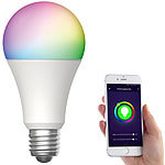 Luminea Home Control WLAN-LED-Lampe für Amazon Alexa/Google Assistant, E27, RGB, CCT, 12 W Luminea Home Control WLAN-LED-Lampen E27 RGBW