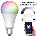Luminea Home Control 2er-Set WLAN-LED-Lampe, E27, RGB-CCT, 9W (ersetzt 75W), F, 800 lm, App Luminea Home Control 