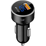 revolt Kfz-USB-Ladegerät, LED-Spannungsanzeige, USB-C PD & USB Typ A, 32 W revolt Kfz-USB-Netzteile mit Display und Quick Charge