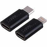 Callstel 4er-Set USB-Adapter, USB-C auf Lightning, Lightning auf USB-C, 10,5 W Callstel