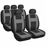 Lescars 9-tlg. Autositzbezüge-Set mit Kopfstützenbezügen, für 5-Sitzer, grau Lescars Universal Auto Sitzbezüge