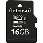 Intenso microSDHC-Speicherkarte UHS-I Professional, 16 GB, bis 90 MB/s, U3 Intenso microSD-Speicherkarten