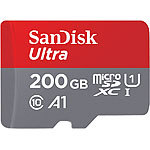 SanDisk Ultra microSDXC, 200 GB, 120 MB/s, Class 10, U1, A1, mit Adapter SanDisk microSD-Speicherkarten UHS U1