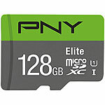PNY Elite microSD, mit 128 GB und SD-Adapter, lesen bis zu 100 MB/s PNY microSD-Speicherkarten UHS U1