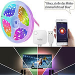 Luminea Home Control USB-RGB-CCT-LED-Streifen mit WLAN, App, Sound & Sprachsteuerung, 3 m Luminea Home Control