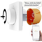 Luminea Home Control 2er-Set WLAN-Unterputz-Lichtschalter mit Dreh- & Drück-Funktion, App Luminea Home Control 
