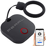 PEARL 4in1-Mini-Schlüsselfinder mit Bluetooth, App & GPS-Ortung, 80 dB PEARL 