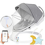 Cybaby Smarte Babywippe aus Aluminium, Bluetooth, WLAN, Versandrückläufer Cybaby Faltbare Babywippen im Aluminiumgestell, Bluetooth, App