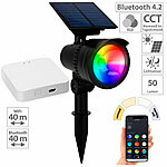 Lunartec RGB-CCT-LED-Spot mit Bluetooth, 50 lm, 1 W, IP44 inkl. Gateway Lunartec RGB-CCT-LED-Spots mit Solar-Panel und App