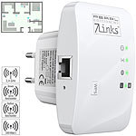7links Mini-WLAN-Repeater mit WPS-Taste, 300 Mbit/s, 2,4 GHz & LAN-Anschluss 7links WLAN-Repeater mit LAN-Geräteanschluss