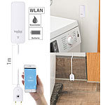 Luminea Home Control ZigBee-Wassermelder mit externem Sensor, Versandrückläufer Luminea Home Control ZigBee-Wassermelder mit App