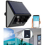 Luminea Home Control 4er-Set Outdoor-PIR-Sensoren, Solarpanel, App, IP55, ZigBee-kompatibel Luminea Home Control