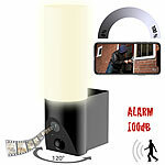 VisorTech LED-Außenwandleuchte & WLAN-2K-Kamera, PIR, Nachtsicht, App, schwarz VisorTech