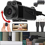 Somikon WLAN-Micro-Kamera, Full HD, 90° neigbar, Powerbank, IR-Nachtsicht, App Somikon 