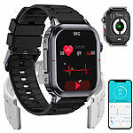 newgen medicals Fitness-Smartwatch mit EKG-, Herzfrequenz-Anzeige, Versandrückläufer newgen medicals Fitness-Smartwatches mit EKG-, Herzfrequenz-, Blutdruck- & Blutsauerstoff-Anzeige
