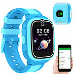 TrackerID 4G-GPS-Kinder-Smartwatch, Videoanruf, Gorilla-Glas, Herzfrequenz, blau TrackerID