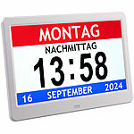 infactory Digital-Uhr mit 10"-Display, Wecker, Medizin-Erinnerung, Mediaplayer infactory Digital-Uhren mit Display, Wecker, Medizin-Erinnerung, Mediaplayer