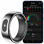 newgen medicals Fitnesstracker-Ring, Touch-Bedienung, Herzfrequenz, SpO2, 5 ATM, Gr.63 newgen medicals Fitnesstracker-Ringe mit Touch-Steuerung, Herzfrequenz, SpO2 und Schlafanalyse
