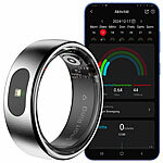 newgen medicals Fitnesstracker-Ring, Touch-Bedienung, Herzfrequenz, SpO2, 5 ATM, Gr.70 newgen medicals Fitnesstracker-Ringe mit Touch-Steuerung, Herzfrequenz, SpO2 und Schlafanalyse
