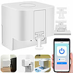 Luminea Home Control Smarter Schalter-Aufsatz für Schalter & Taster, Sprachsteuerung, App Luminea Home Control App-gesteuerte Schalt-Aufsätze für Kippschalter & Taster
