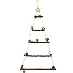 infactory 2er-Set Deko-Holzleitern, je 30 LEDs,Weihnachtsbaum-Form zum Aufhängen infactory Deko-Holzleitern in Weihnachtsbaum-Form