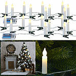 PEARL 2er Set LED-Lichterkette, 10 Kerzen, Timer, Batteriebetrieb, 130 cm PEARL LED-Weihnachtsbaumkerzen-Lichterketten