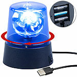 Lunartec LED-360°-Partyleuchte im Blaulichtdesign, Batterie- oder USB-Betrieb Lunartec 