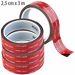 AGT 4er-Set Industrie Acryl Doppelklebebänder, 2,5cm x 3m, 27,5 kg pro Met AGT