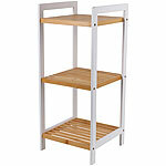 Rosenstein & Söhne 2er-Set Bambusregal, 3 Ablagen, 30 x 70 x 30 cm, weiß/bambus Rosenstein & Söhne Bambus-Standregale