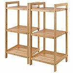 Rosenstein & Söhne 2er-Set Bambus-Standregal mit 3 Ablagen, 30 x 30 x 70 cm, bambus Rosenstein & Söhne Bambus-Standregale