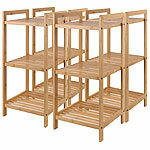 Rosenstein & Söhne 4er-Set Bambus-Standregal mit 3 Ablagen, 30 x 30 x 70 cm, bambus Rosenstein & Söhne Bambus-Standregale