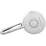 BadeStern XL-Duschkopf mit Wasserstopp-Taste & 5 Strahlarten, Edelstahl-Schlauch BadeStern XL-Duschkopf mit Wasserstopp-Taste