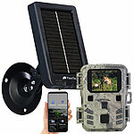 VisorTech WLAN-2K-Wildkamera mit Akku-Solarpanel, PIR, Nachtsicht, 3.000 mAh VisorTech WLAN-Wildkameras mit App