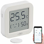 infactory 4er-Set Mini-Thermo-/Hygrometer, Komfort-Anzeige, LCD, Bluetooth, App infactory 