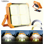 Luminea Solar-Akku-Strahler mit CCT-LEDs und Powerbank, 1000 lm, dimmbar Luminea 