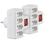 revolt 4er-Set 4-fach-Euro-Steckdose mit Ein/Aus-Schalter, 10 A, 2.300 Watt revolt 4-fach-Euro-Steckdosen mit Ein/Aus-Schalter