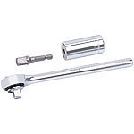 AGT Ratsche mit Universal-Steckschlüsselaufsatz für 7-19 mm, inkl. Adapter AGT Ratschen mit Universal-Steckschlüsselaufsatz