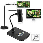 Somikon 3in1-USB-Mikroskop mit Kamera, Ständer, Versandrückläufer Somikon Digitale USB-Mikroskope für PCs und Smartphones