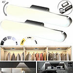 Lunartec 2er-Set Akku-LED-Leselampen für Wand & Unterschrank, einstellbar, 24cm Lunartec 