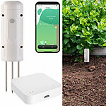 Luminea Home Control Smarter,ZigBee-Boden-Feuchtigkeits-&Temperatursensor & Zigbee Gateway Luminea Home Control