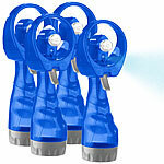 PEARL 4er-Set Hand-Ventilatoren mit Wassersprüher, je 300ml, Batteriebetrieb PEARL Hand-Sprüh-Ventilator