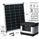 revolt Powerstation & Solar-Generator mit 110-W-Solarpanel, 1.120 Wh, 1.000 W revolt 2in1-Solar-Generatoren & Powerbanks, mit externer Solarzelle