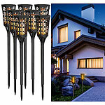 Lunartec 8er-Set LED-Solar-Gartenfackeln mit Flammen-Effekt und Akku, 78 cm Lunartec