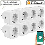 Luminea Home Control 8er-Set WLAN-Steckdosen, Apple-HomeKit-zertifiziert, mit App Luminea Home Control WLAN-Steckdosen, HomeKit-zertifiziert